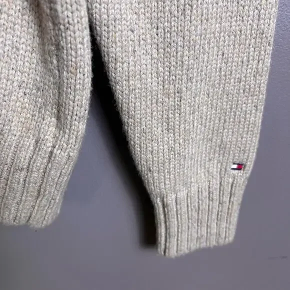 Tommy Hilfiger sweater medium fair isle quarter zip wool blend
